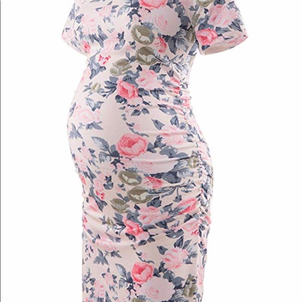 Maternity dress floral pink